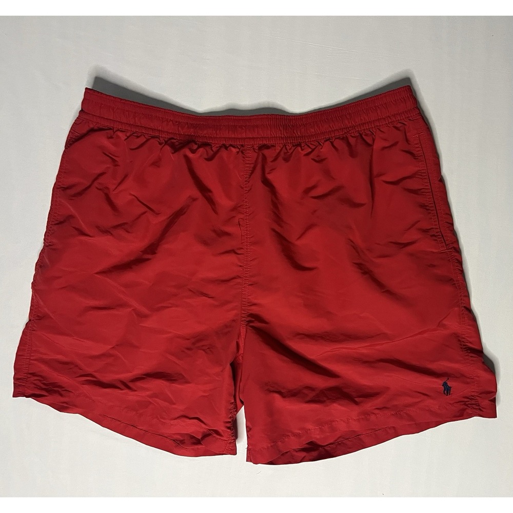 Polo Ralph Lauren Mesh Swim Trunks Shorts Men's Size 3XB Red Pockets Pony